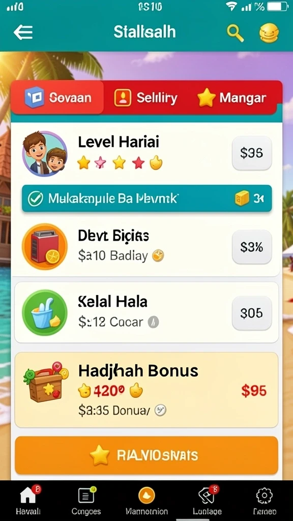 Screenshot 1 menunjukkan antarmuka aplikasi yang menarik.