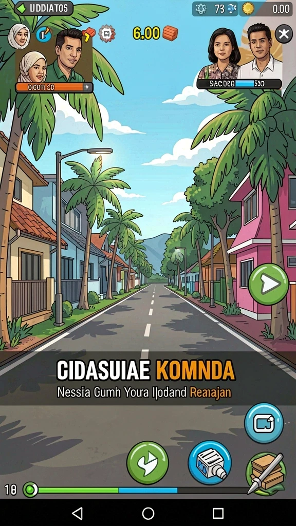 Tampilan awal game yang menarik dan penuh warna.