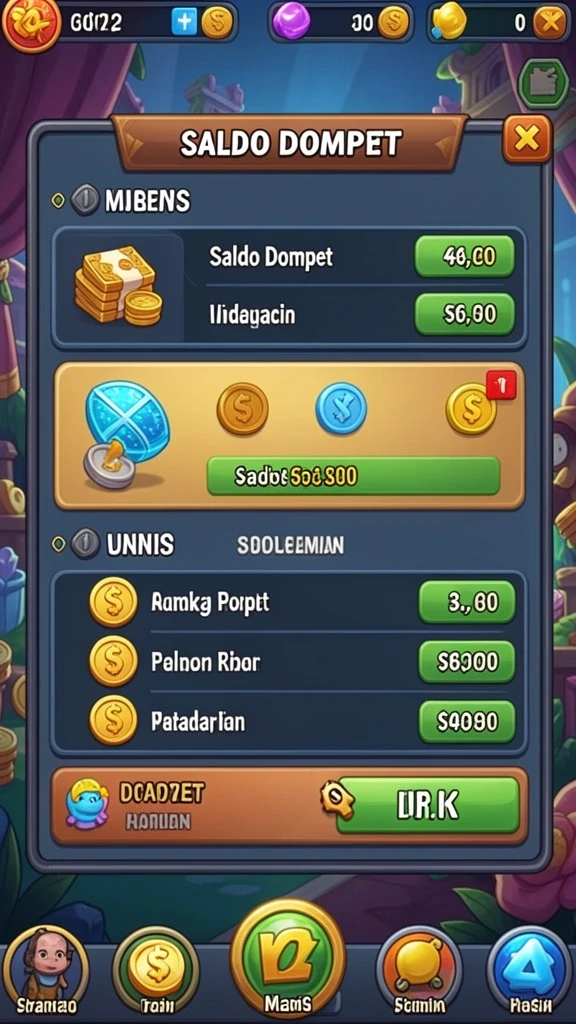 Tampilan utama permainan dengan kartu siap dimainkan.